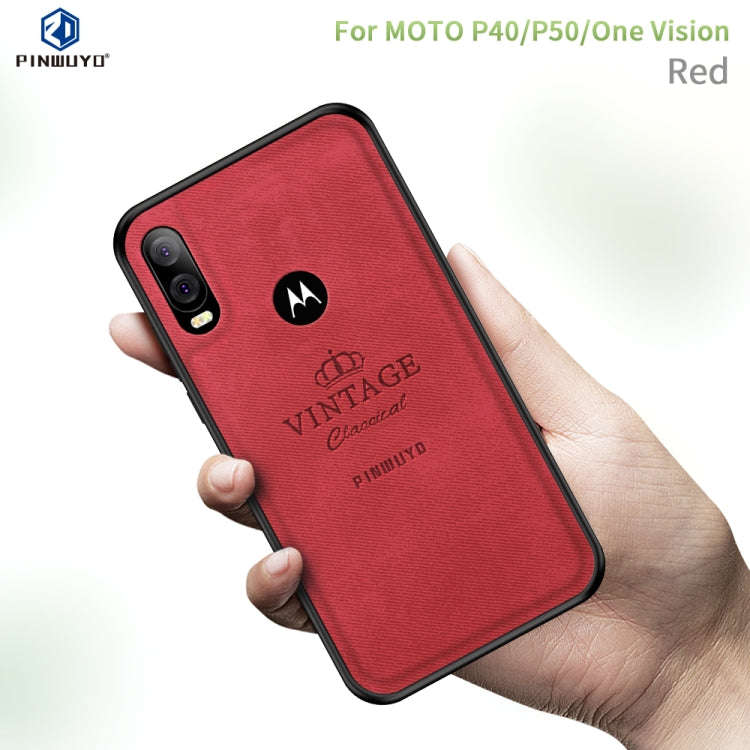 PINWUYO Shockproof Waterproof Full Coverage PC + TPU + Skin Protective Case for Motorola Moto P40...