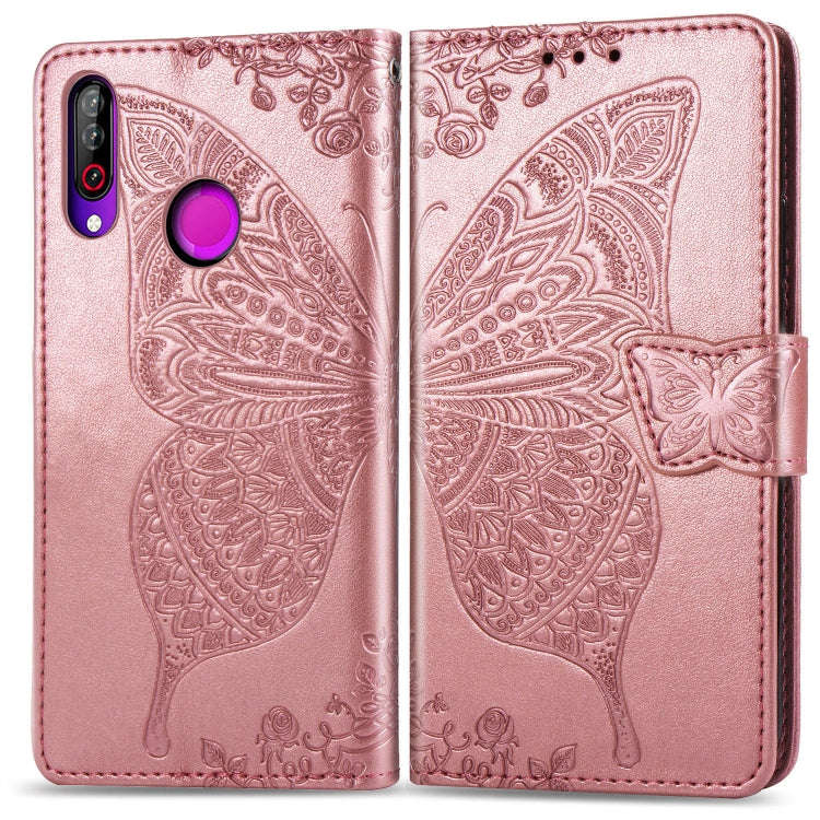 Butterfly Love Flowers Embossing Horizontal Flip Leather Case For LG W30  with Holder & Card Slot...