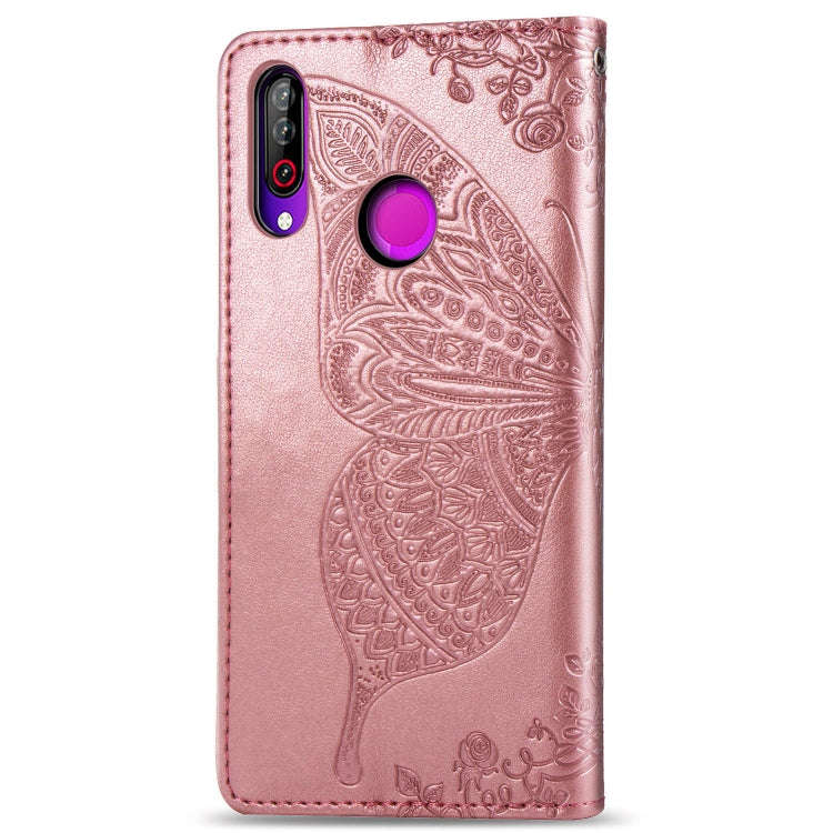 Butterfly Love Flowers Embossing Horizontal Flip Leather Case For LG W30  with Holder & Card Slot...