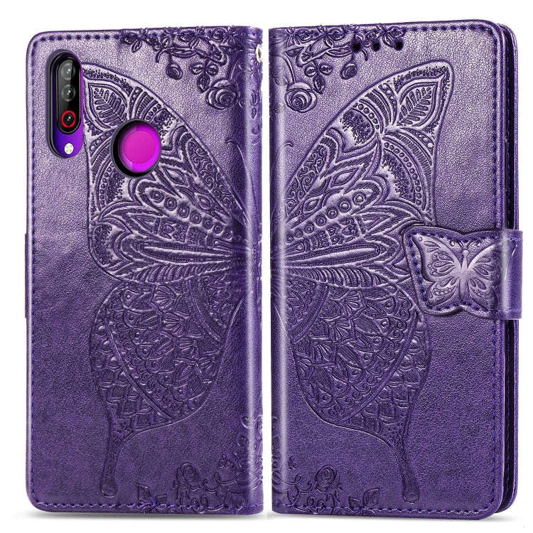 Butterfly Love Flowers Embossing Horizontal Flip Leather Case For LG W30  with Holder & Card Slot...