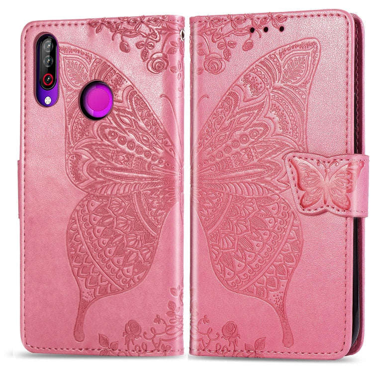 Butterfly Love Flowers Embossing Horizontal Flip Leather Case For LG W30  with Holder & Card Slot...