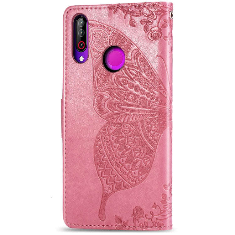 Butterfly Love Flowers Embossing Horizontal Flip Leather Case For LG W30  with Holder & Card Slot...