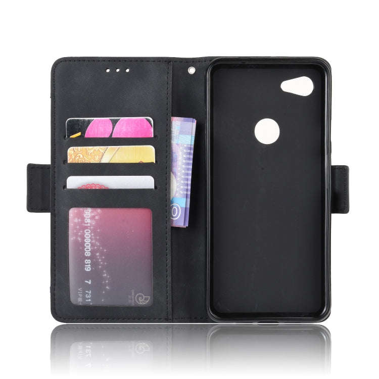 Wallet Style Skin Feel Calf Pattern Leather Case For Google Pixel 3a ,with Separate Card Slot(Black)