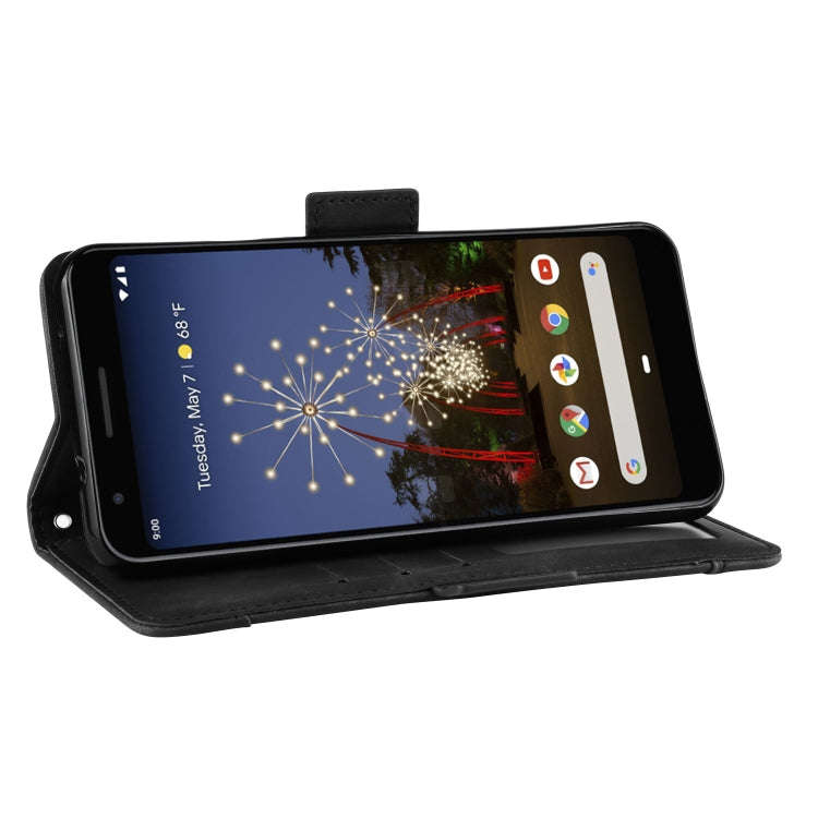 Wallet Style Skin Feel Calf Pattern Leather Case For Google Pixel 3a ,with Separate Card Slot(Black)