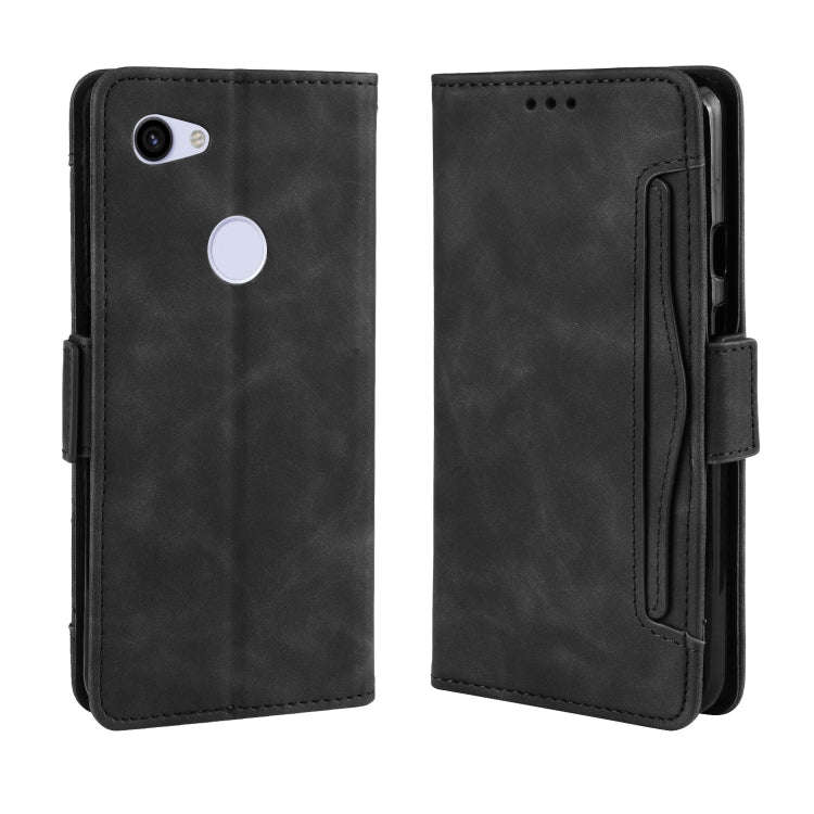 Wallet Style Skin Feel Calf Pattern Leather Case For Google Pixel 3a ,with Separate Card Slot(Black)