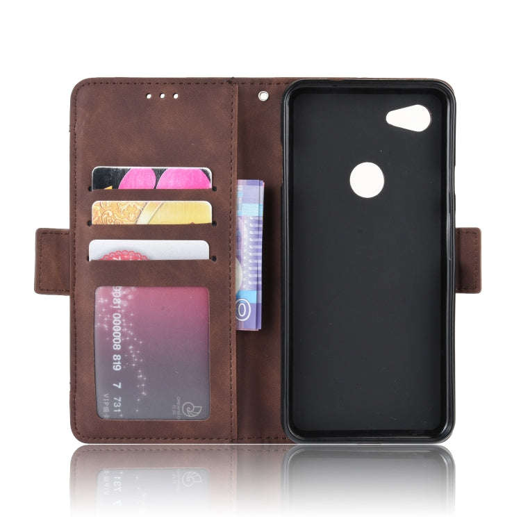 Wallet Style Skin Feel Calf Pattern Leather Case For Google Pixel 3a ,with Separate Card Slot(Brown)
