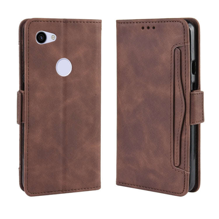 Wallet Style Skin Feel Calf Pattern Leather Case For Google Pixel 3a ,with Separate Card Slot(Brown)