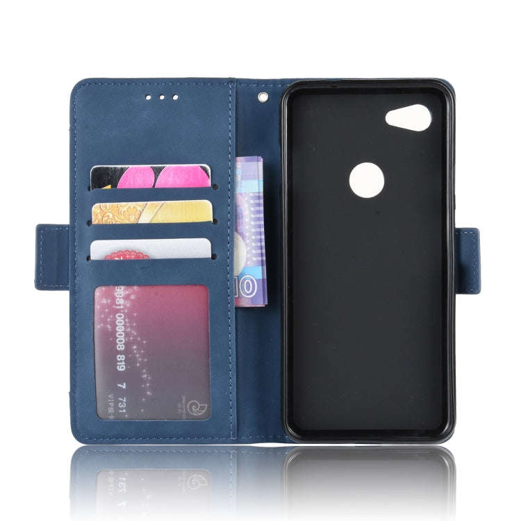 Wallet Style Skin Feel Calf Pattern Leather Case For Google Pixel 3a ,with Separate Card Slot(Blue)