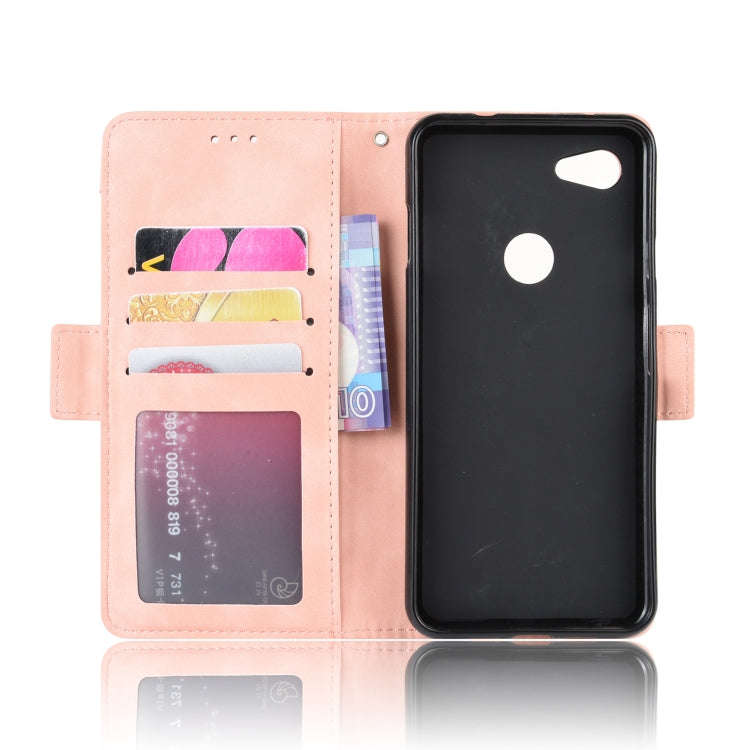 Wallet Style Skin Feel Calf Pattern Leather Case For Google Pixel 3a ,with Separate Card Slot(Pink)