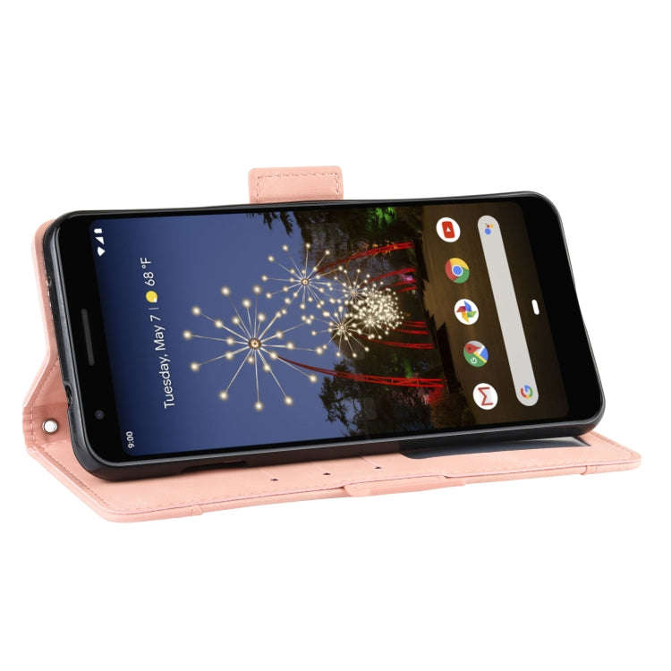 Wallet Style Skin Feel Calf Pattern Leather Case For Google Pixel 3a ,with Separate Card Slot(Pink)
