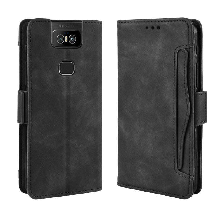 Wallet Style Skin Feel Calf Pattern Leather Case For Asus Zenfone 6 ZS630KL,with Separate Card Sl...