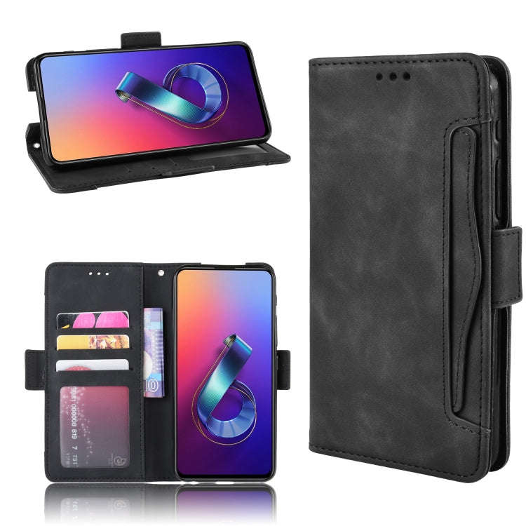Wallet Style Skin Feel Calf Pattern Leather Case For Asus Zenfone 6 ZS630KL,with Separate Card Sl...