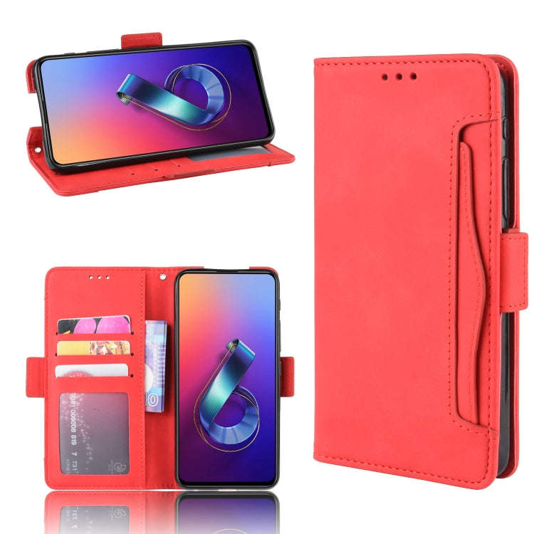 Wallet Style Skin Feel Calf Pattern Leather Case For Asus Zenfone 6 ZS630KL,with Separate Card Sl...