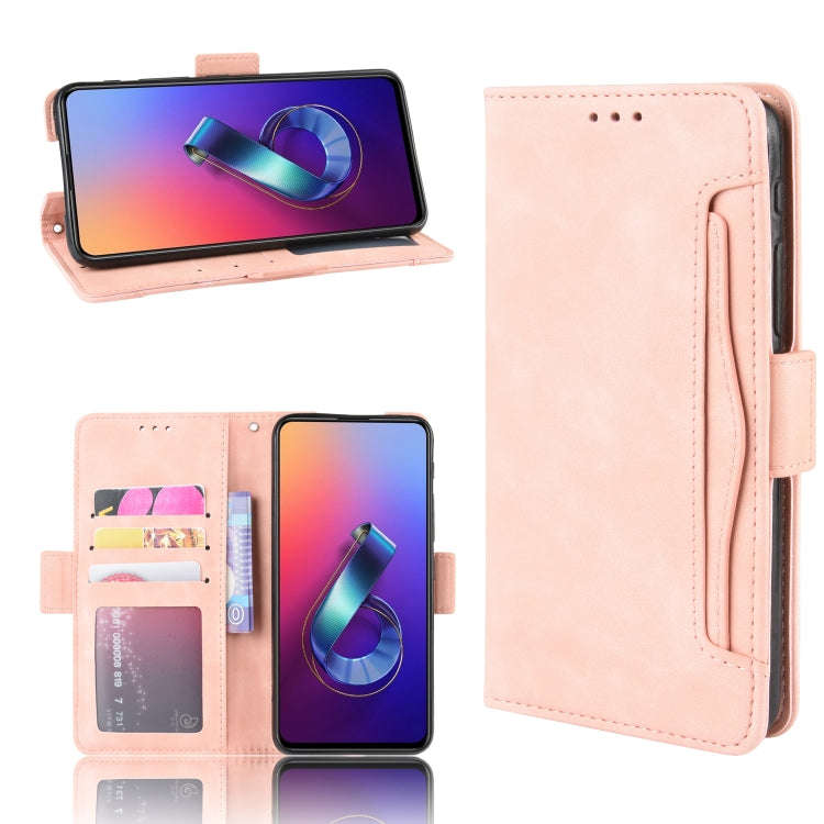 Wallet Style Skin Feel Calf Pattern Leather Case For Asus Zenfone 6 ZS630KL,with Separate Card Sl...