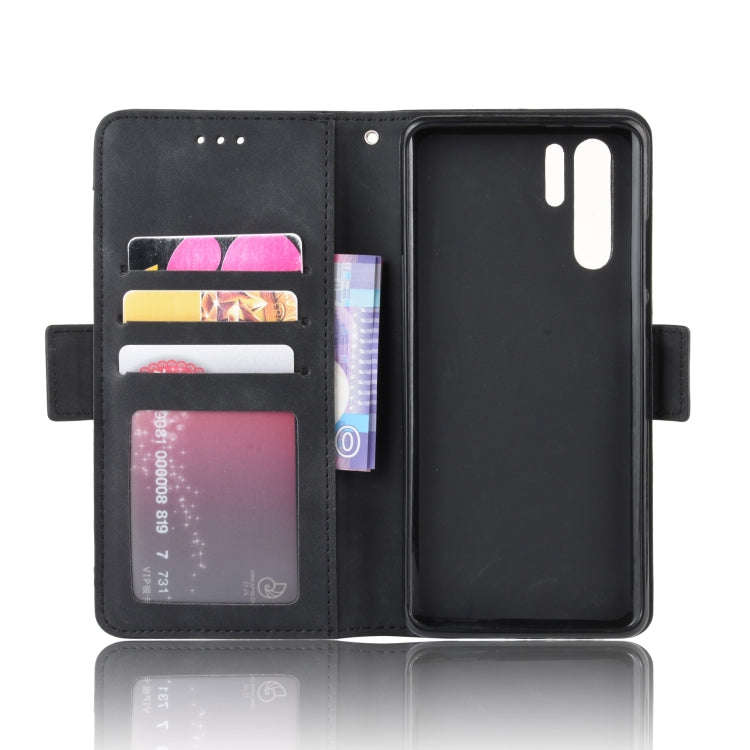 Wallet Style Skin Feel Calf Pattern Leather Case For Huawei P30 Pro,with Separate Card Slot(Black)