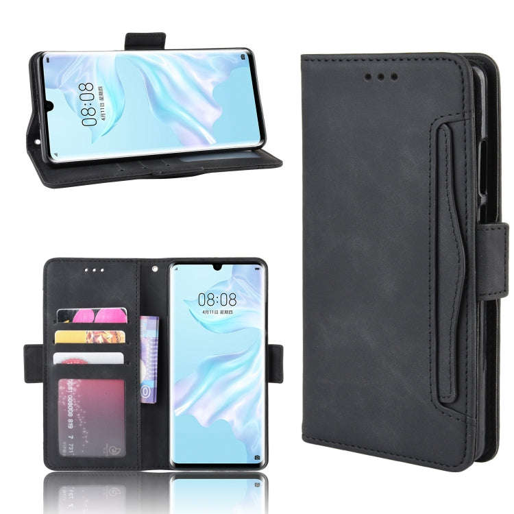 Wallet Style Skin Feel Calf Pattern Leather Case For Huawei P30 Pro,with Separate Card Slot(Black)