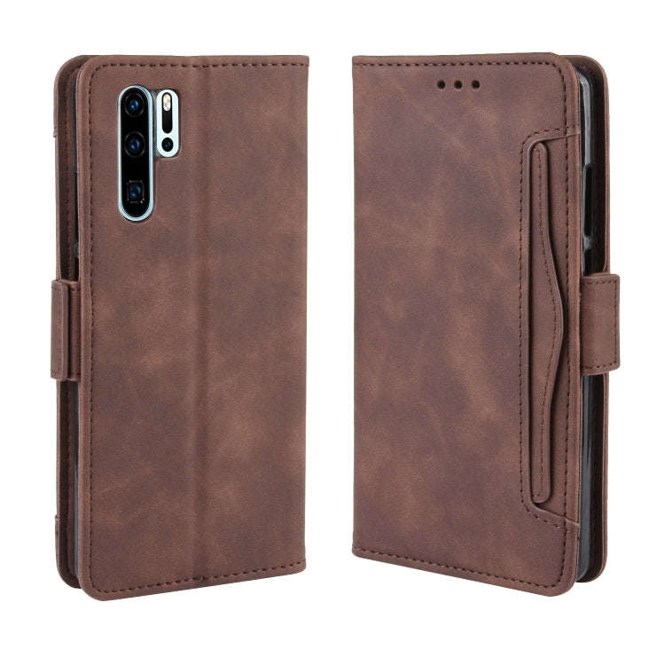 Wallet Style Skin Feel Calf Pattern Leather Case For Huawei P30 Pro,with Separate Card Slot(Brown)