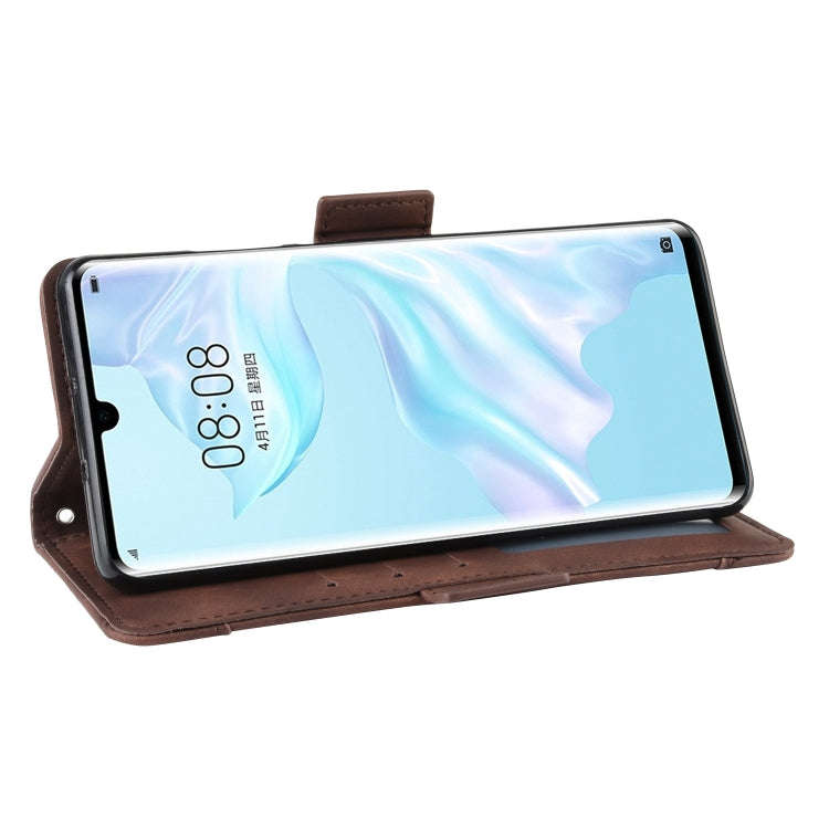 Wallet Style Skin Feel Calf Pattern Leather Case For Huawei P30 Pro,with Separate Card Slot(Brown)
