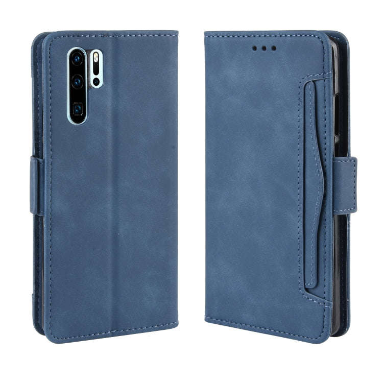 Wallet Style Skin Feel Calf Pattern Leather Case For Huawei P30 Pro,with Separate Card Slot(Blue)