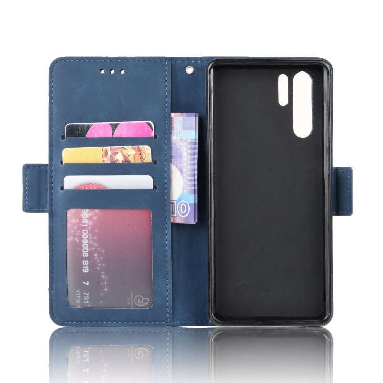 Wallet Style Skin Feel Calf Pattern Leather Case For Huawei P30 Pro,with Separate Card Slot(Blue)