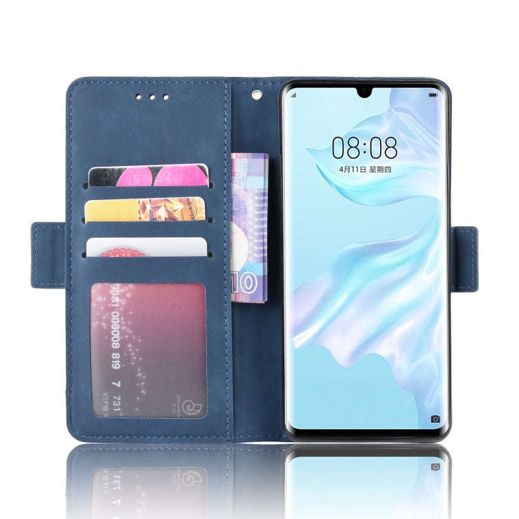 Wallet Style Skin Feel Calf Pattern Leather Case For Huawei P30 Pro,with Separate Card Slot(Blue)