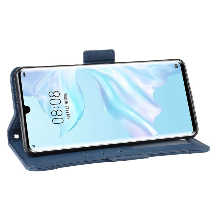 Wallet Style Skin Feel Calf Pattern Leather Case For Huawei P30 Pro,with Separate Card Slot(Blue)