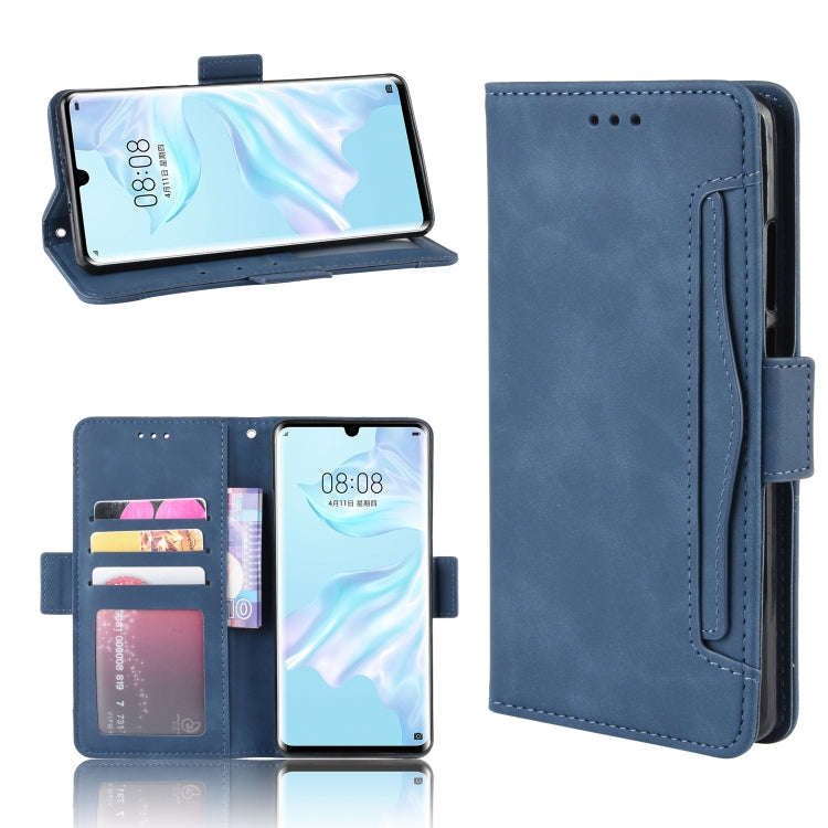 Wallet Style Skin Feel Calf Pattern Leather Case For Huawei P30 Pro,with Separate Card Slot(Blue)