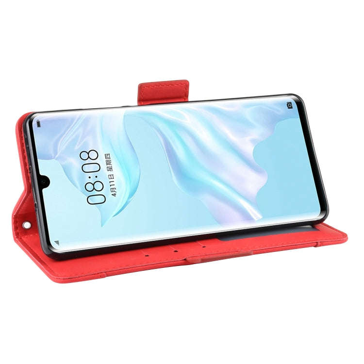 Wallet Style Skin Feel Calf Pattern Leather Case For Huawei P30 Pro,with Separate Card Slot(Red)