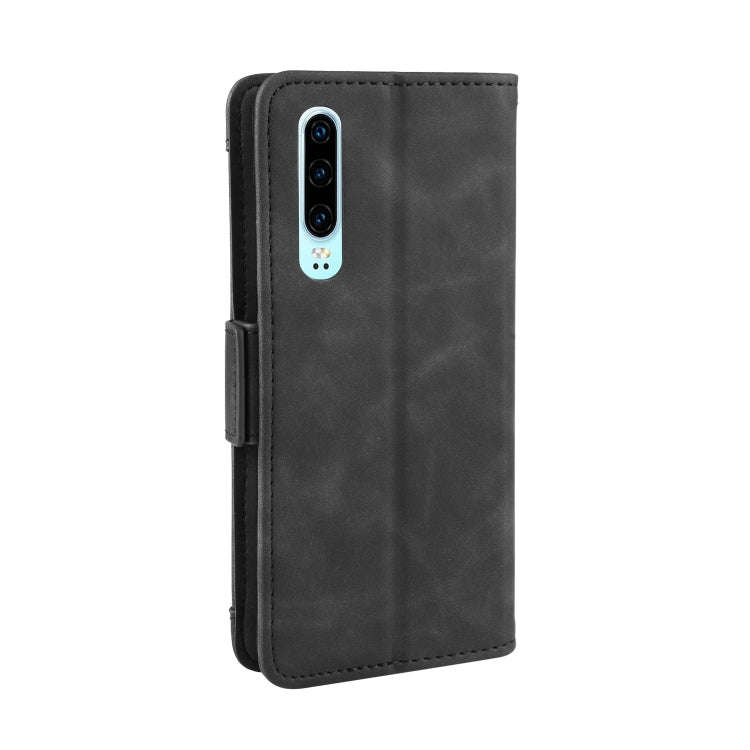 Wallet Style Skin Feel Calf Pattern Leather Case For Huawei P30,with Separate Card Slot(Black)
