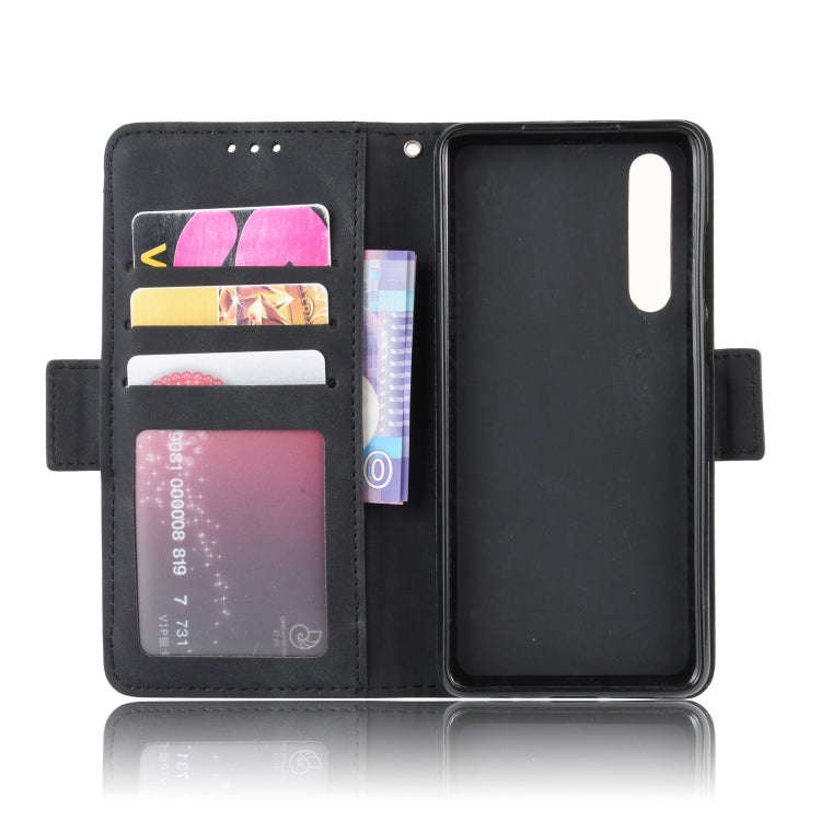 Wallet Style Skin Feel Calf Pattern Leather Case For Huawei P30,with Separate Card Slot(Black)