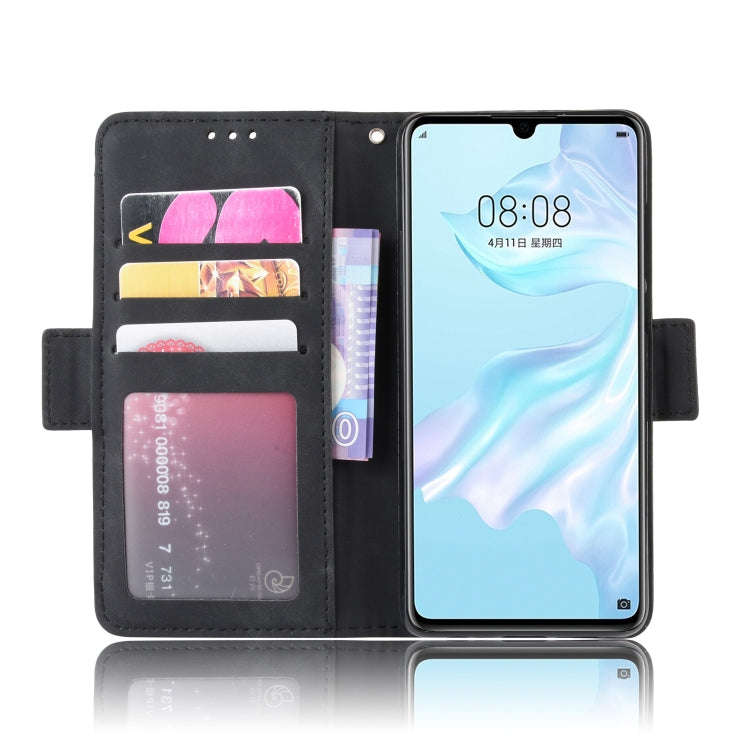 Wallet Style Skin Feel Calf Pattern Leather Case For Huawei P30,with Separate Card Slot(Black)