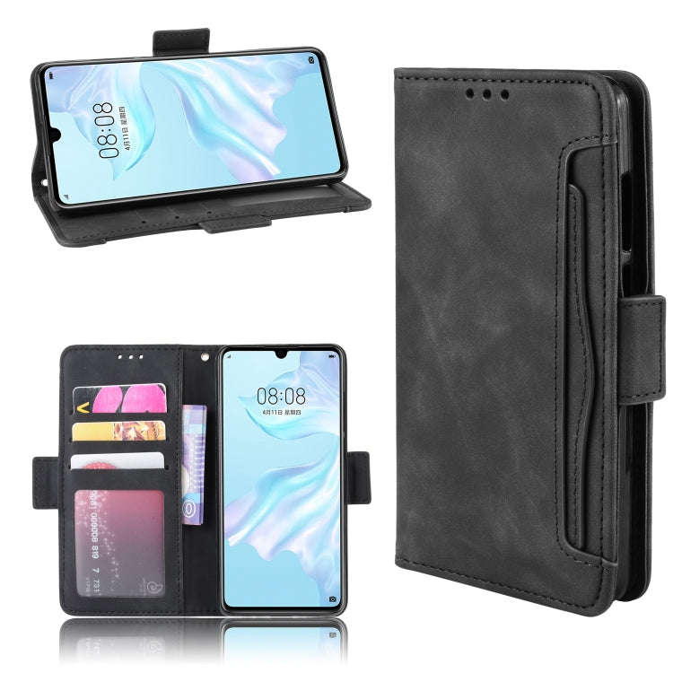Wallet Style Skin Feel Calf Pattern Leather Case For Huawei P30,with Separate Card Slot(Black)
