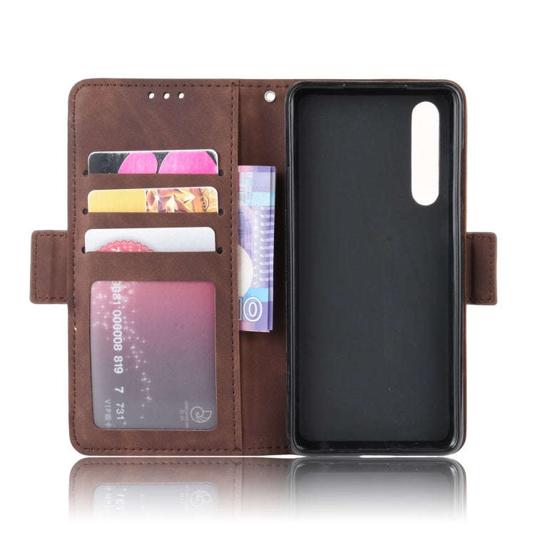 Wallet Style Skin Feel Calf Pattern Leather Case For Huawei P30,with Separate Card Slot(Brown)