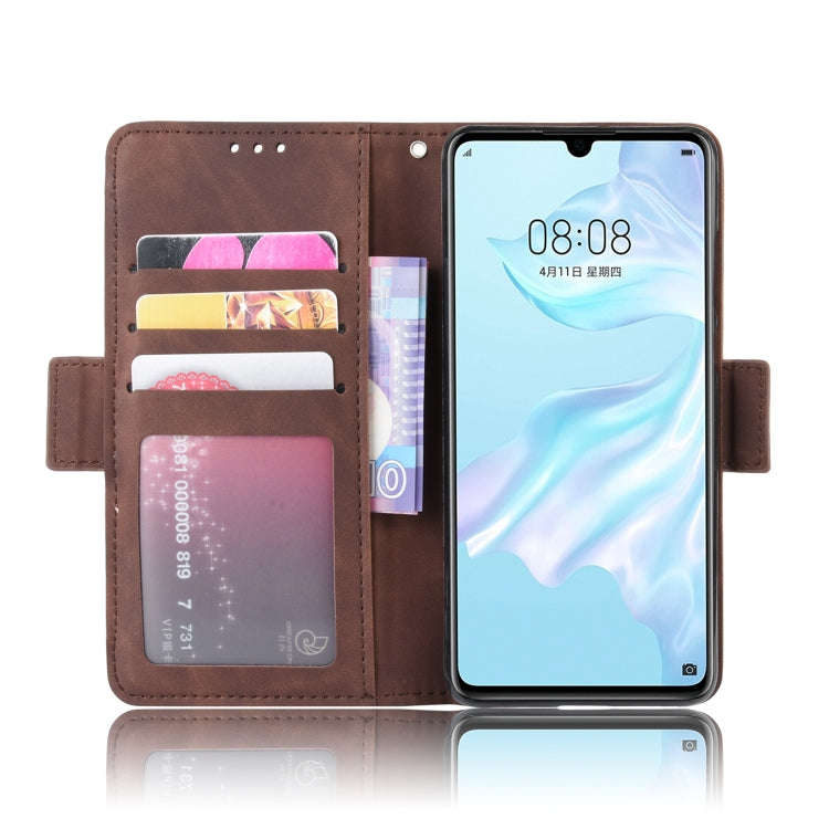 Wallet Style Skin Feel Calf Pattern Leather Case For Huawei P30,with Separate Card Slot(Brown)