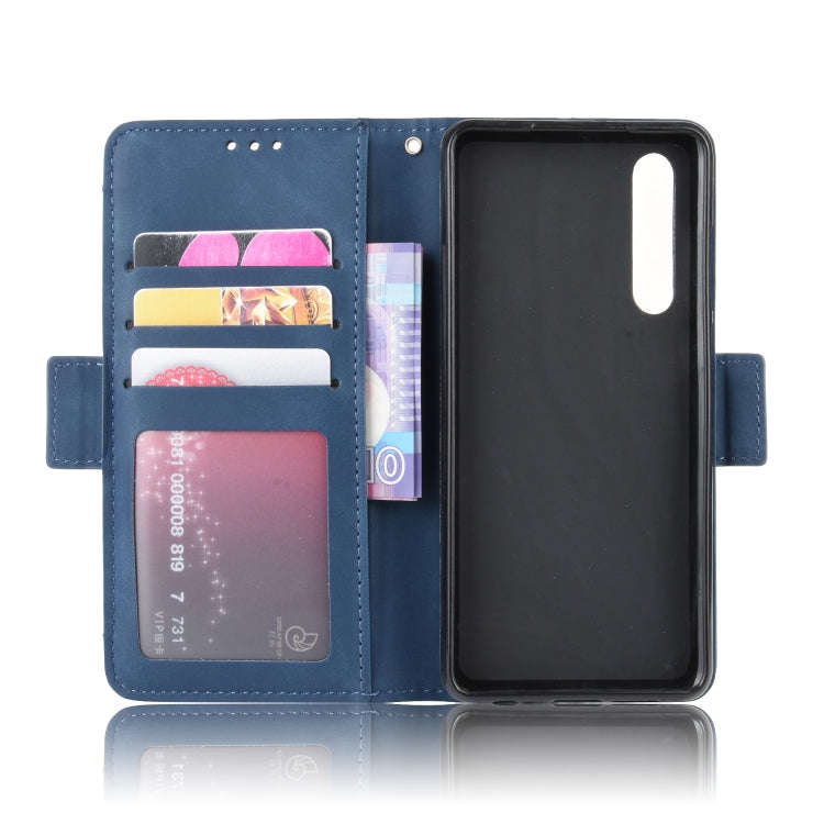 Wallet Style Skin Feel Calf Pattern Leather Case For Huawei P30,with Separate Card Slot(Blue)