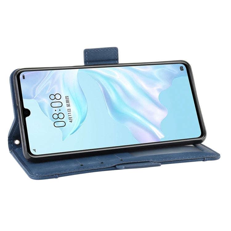 Wallet Style Skin Feel Calf Pattern Leather Case For Huawei P30,with Separate Card Slot(Blue)