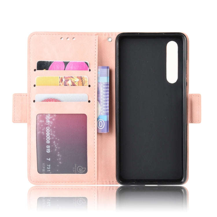 Wallet Style Skin Feel Calf Pattern Leather Case For Huawei P30,with Separate Card Slot(Pink)