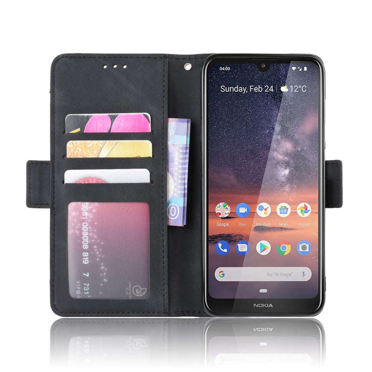Wallet Style Skin Feel Calf Pattern Leather Case For Nokia 3.2,with Separate Card Slot(Black)