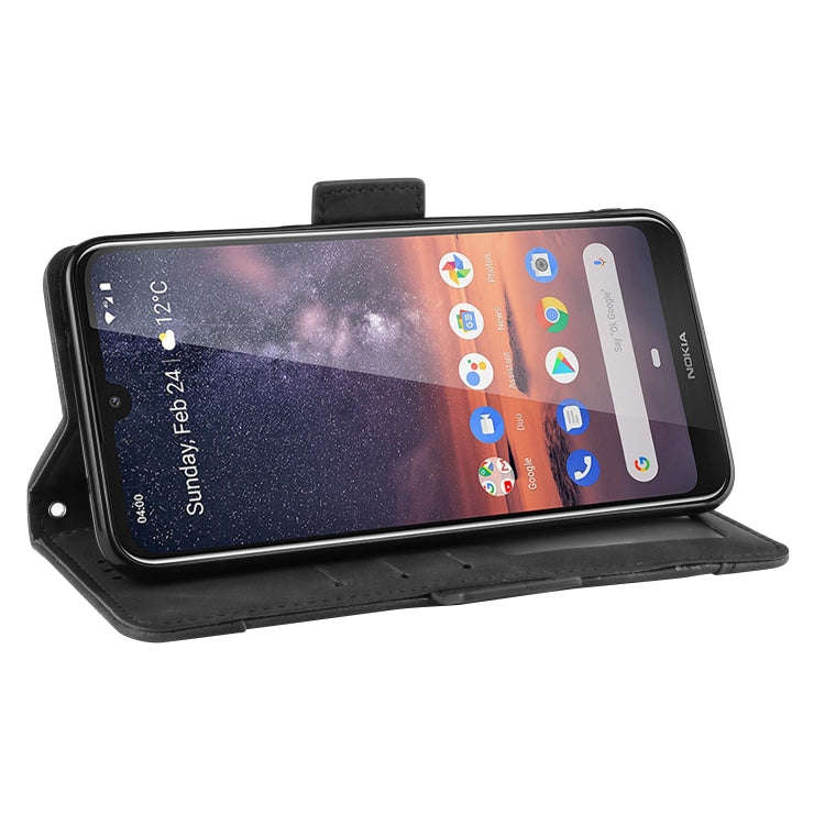 Wallet Style Skin Feel Calf Pattern Leather Case For Nokia 3.2,with Separate Card Slot(Black)