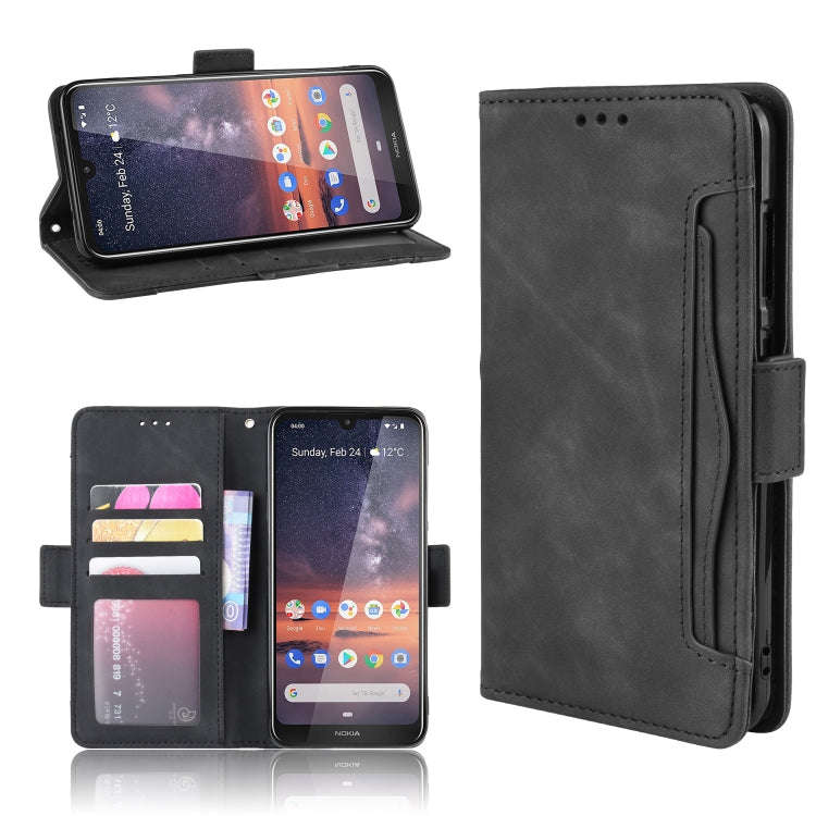 Wallet Style Skin Feel Calf Pattern Leather Case For Nokia 3.2,with Separate Card Slot(Black)