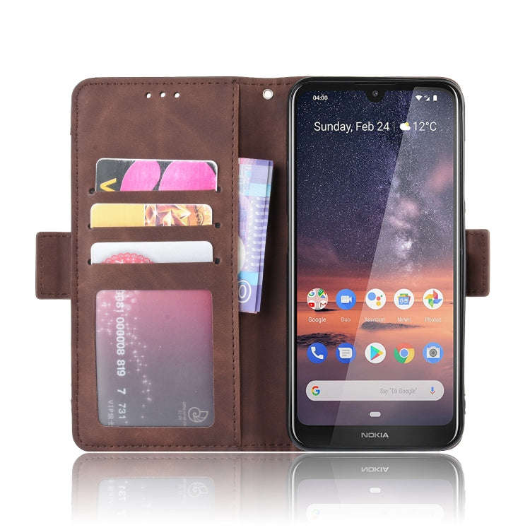 Wallet Style Skin Feel Calf Pattern Leather Case For Nokia 3.2,with Separate Card Slot(Brown)
