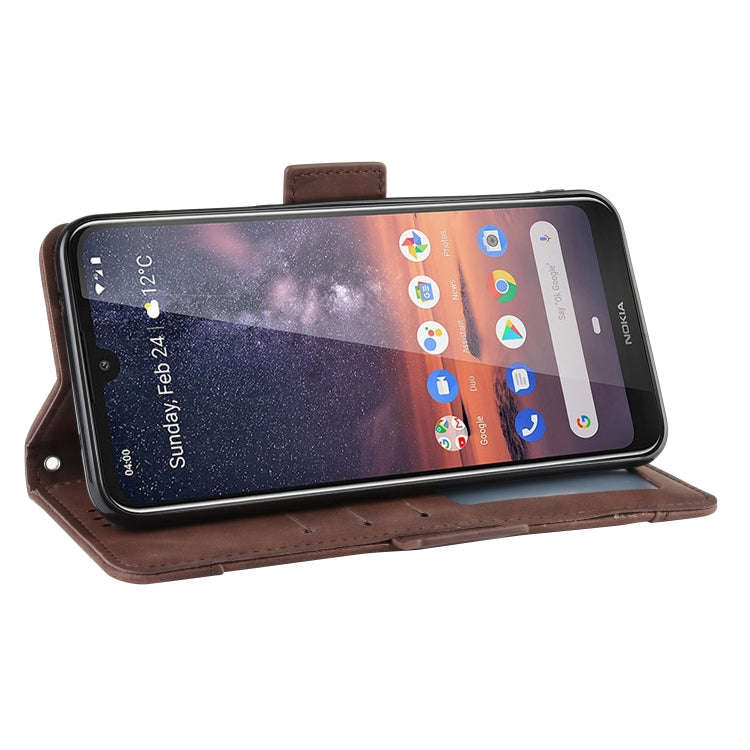 Wallet Style Skin Feel Calf Pattern Leather Case For Nokia 3.2,with Separate Card Slot(Brown)