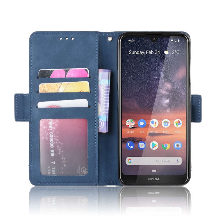 Wallet Style Skin Feel Calf Pattern Leather Case For Nokia 3.2,with Separate Card Slot(Blue)