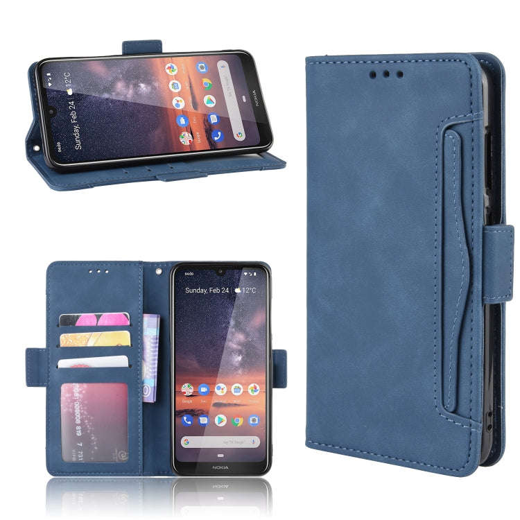 Wallet Style Skin Feel Calf Pattern Leather Case For Nokia 3.2,with Separate Card Slot(Blue)