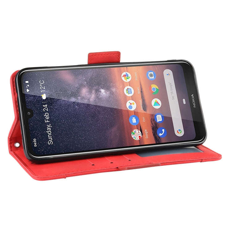 Wallet Style Skin Feel Calf Pattern Leather Case For Nokia 3.2,with Separate Card Slot(Red)