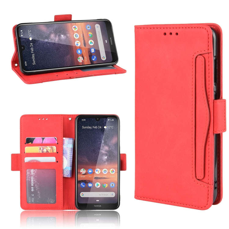 Wallet Style Skin Feel Calf Pattern Leather Case For Nokia 3.2,with Separate Card Slot(Red)