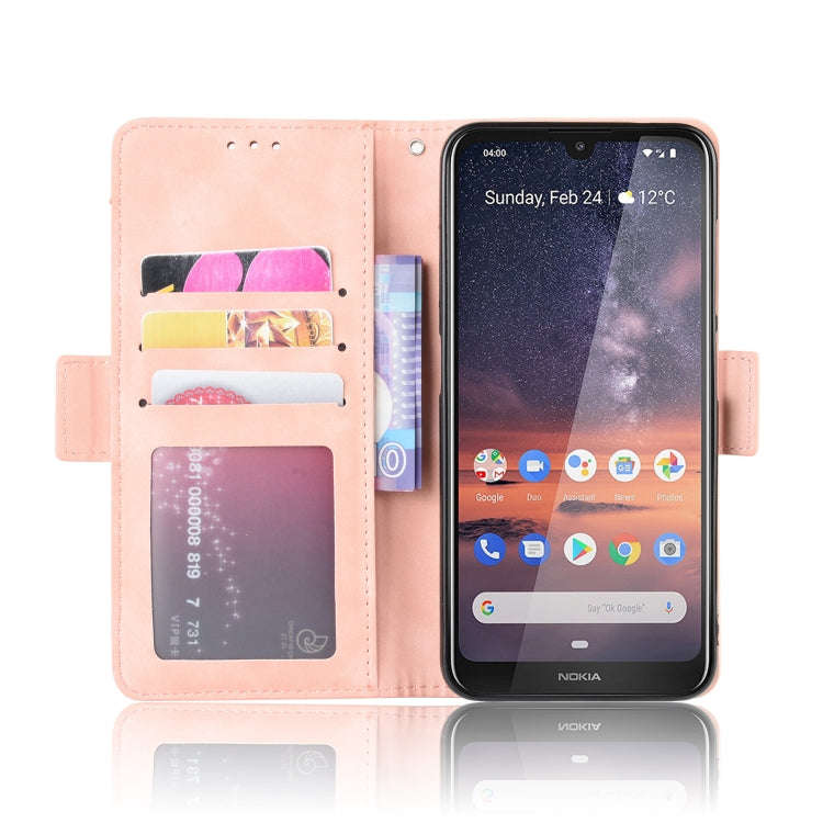 Wallet Style Skin Feel Calf Pattern Leather Case For Nokia 3.2,with Separate Card Slot(Pink)