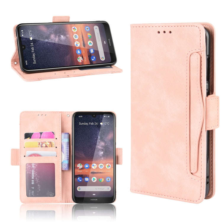 Wallet Style Skin Feel Calf Pattern Leather Case For Nokia 3.2,with Separate Card Slot(Pink)