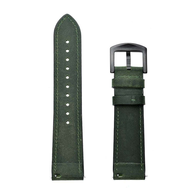 For Samsung Galaxy Watch Active 20mm Leather Eyelet Sport Watch Band(Army Green)
