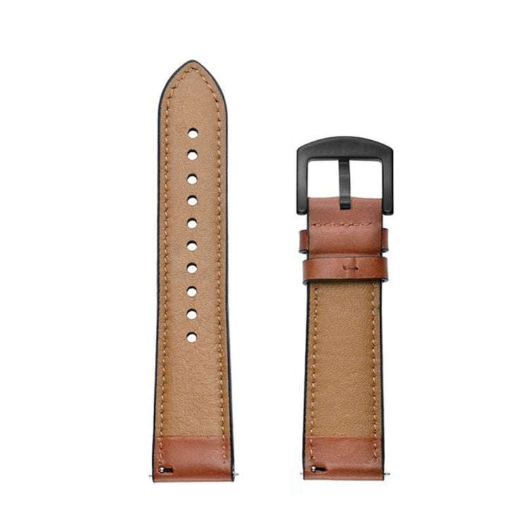 For Samsung Galaxy Watch Active 20mm Leather Eyelet Sport Watch Band(Brown)